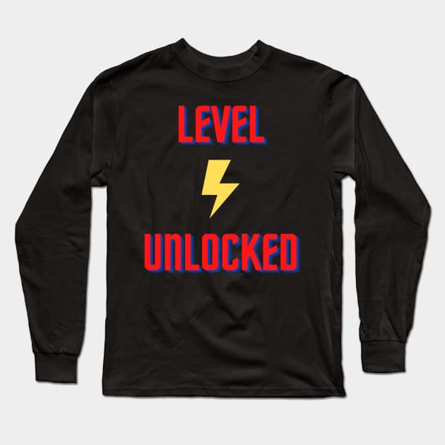 Level Unlocked Gamer Apparel Long Sleeve T-Shirt by Topher's Emporium